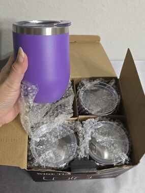Purple Insulated Stainless Steel Tumbler with Lid